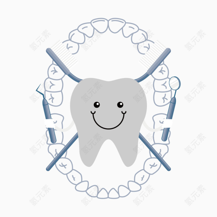矢量牙齿装饰图案
