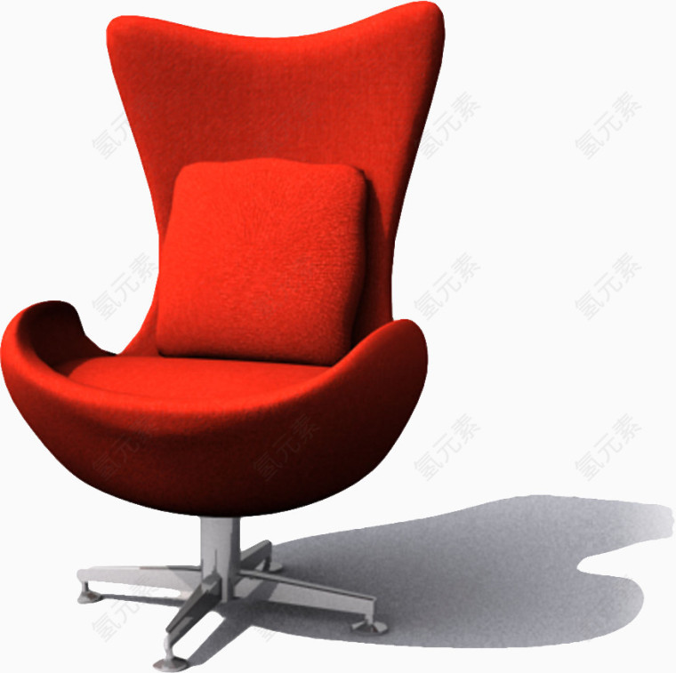 现代简洁红色鸡蛋座椅