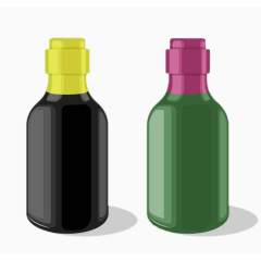 两个绿色瓶子