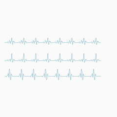 蓝色心电图矢量素材