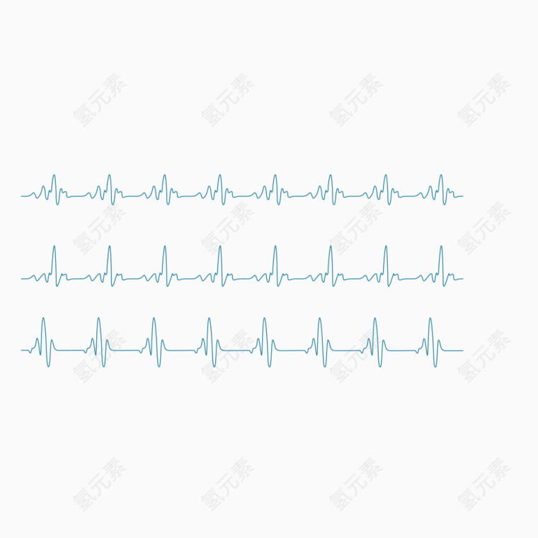 蓝色心电图矢量素材