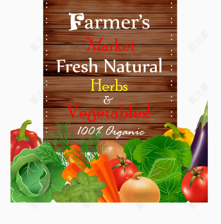 矢量蔬菜宣传板