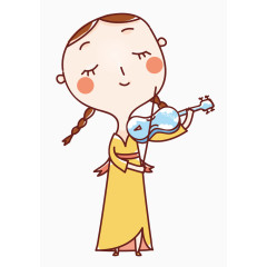 女孩在拉小提琴