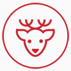 红色驯鹿装饰图标