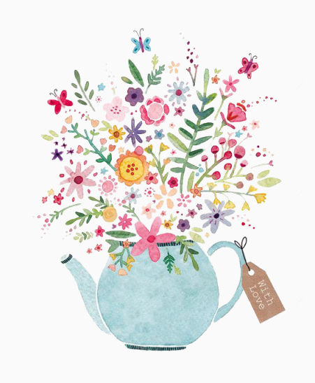 小清新手绘花朵与花瓶下载