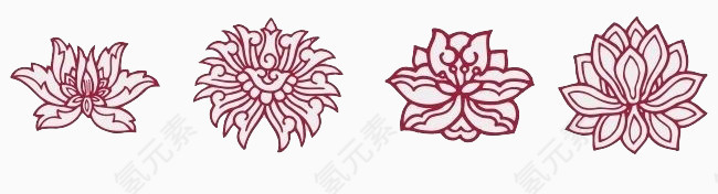 传统中式莲花花纹