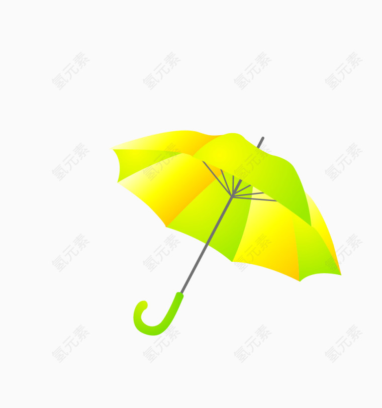 黄绿条纹雨伞