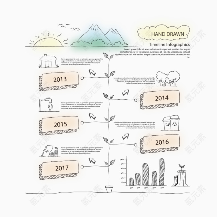 矢量创意年份时间表