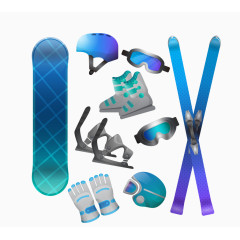 矢量滑雪蓝色装备