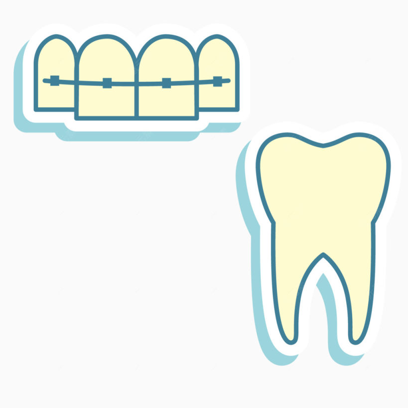 矢量卡通口腔牙套牙齿下载