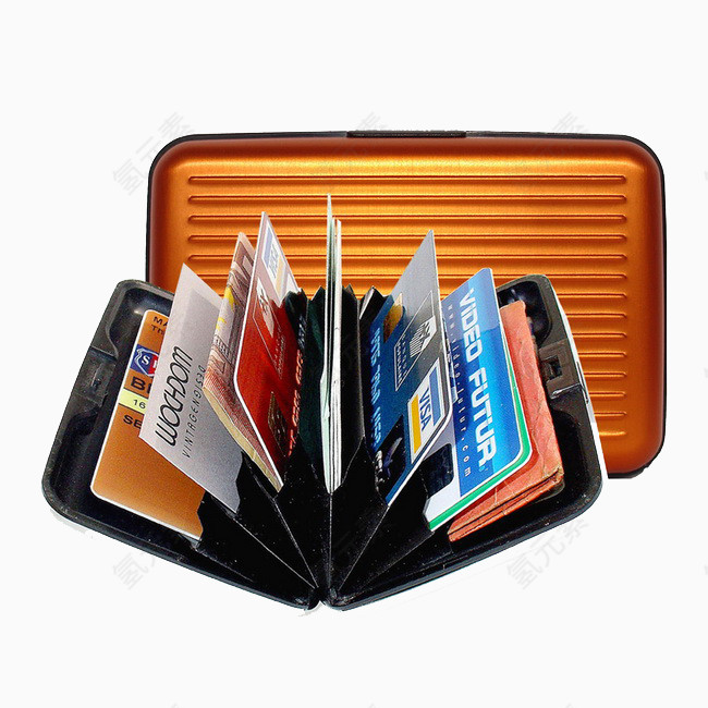 信用卡盒（橙色）带条纹