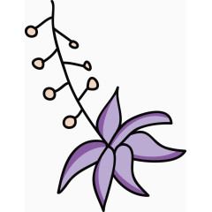手绘紫色花卉