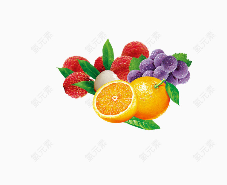 葡萄树莓橙子