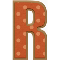 橙色波点字母R
