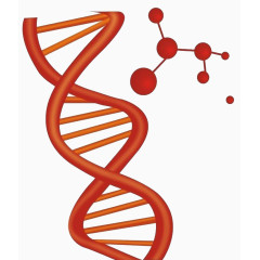 红色DNA双螺旋基因链图形
