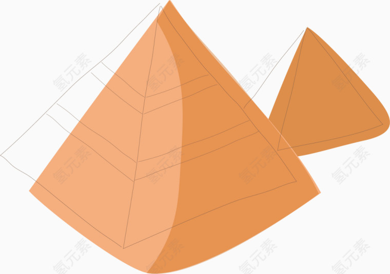 橘色金字塔矢量图