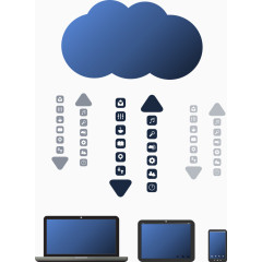 矢量蓝色箭头云服务