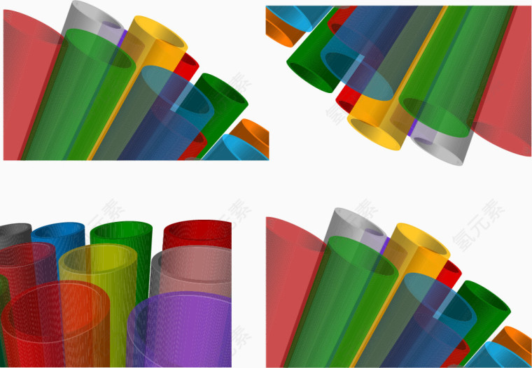 五颜六色的管子矢量素材