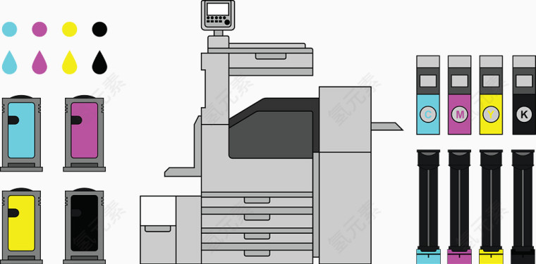 拷贝灰色墨盒复印机