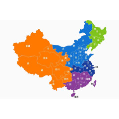 中国各区域色块划分图