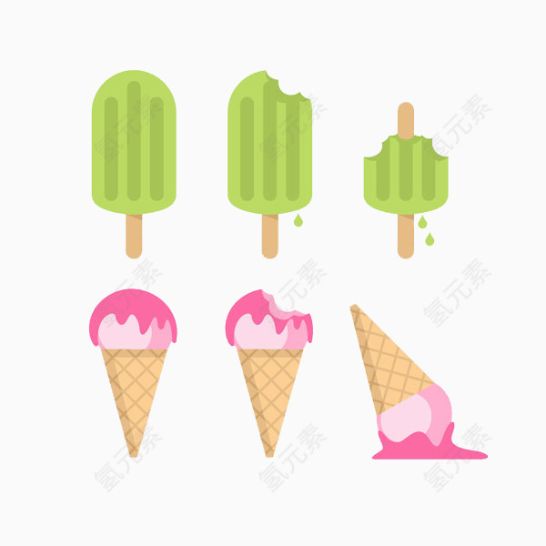 简单彩色的冰淇淋