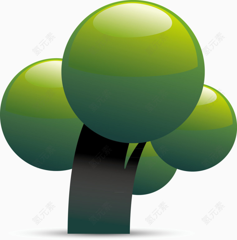 绿色果子树木元素