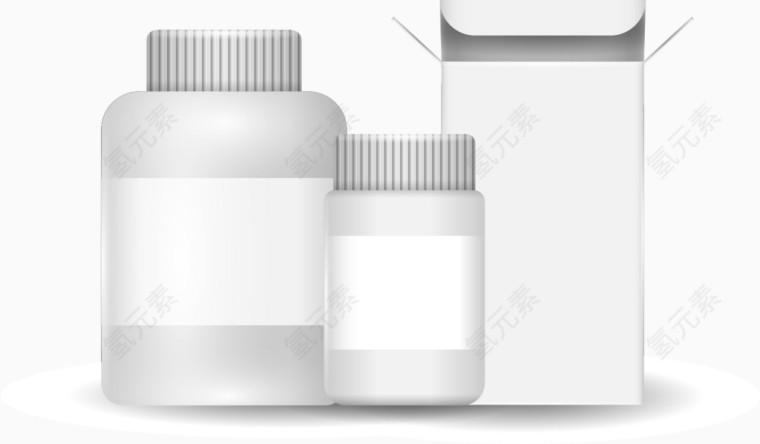 矢量图白色塑料瓶