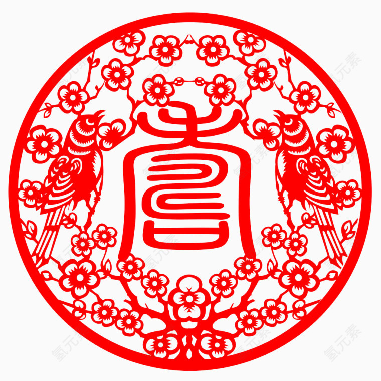 中国风剪纸