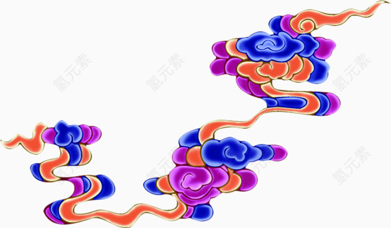 祥云彩色卡通
