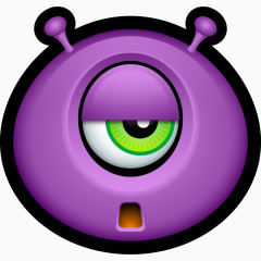 外星人头像巴迪生物独眼巨人表情符号迈克怪物怪物悲伤笑脸笑脸紫色怪物