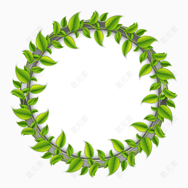 树叶绿色圆圈装饰