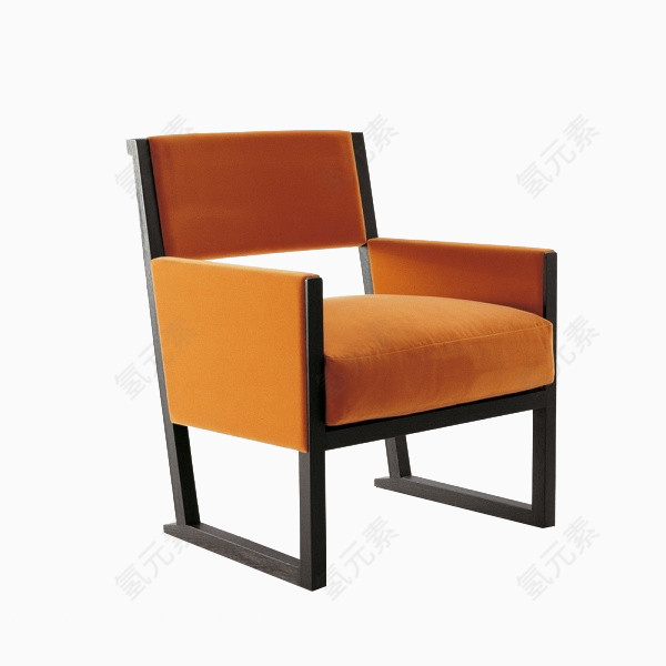 橙色的软面椅子