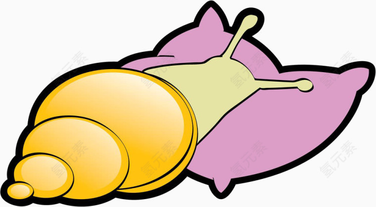 卡通睡觉的蜗牛