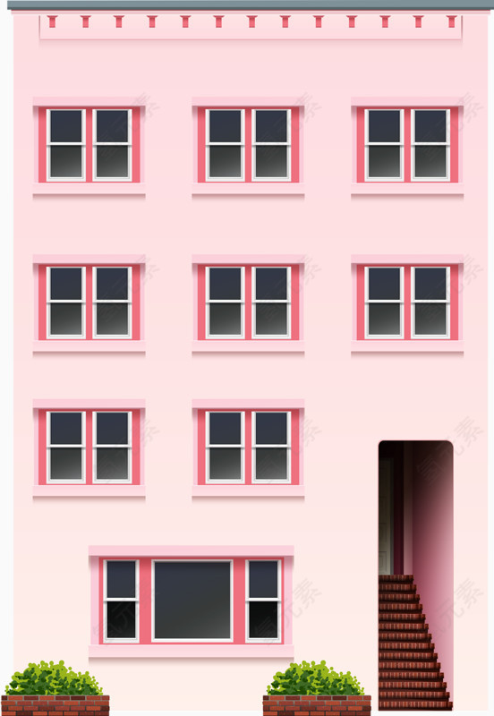 粉红色楼房