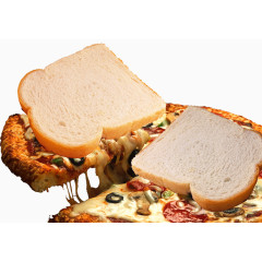 披萨和切片面包
