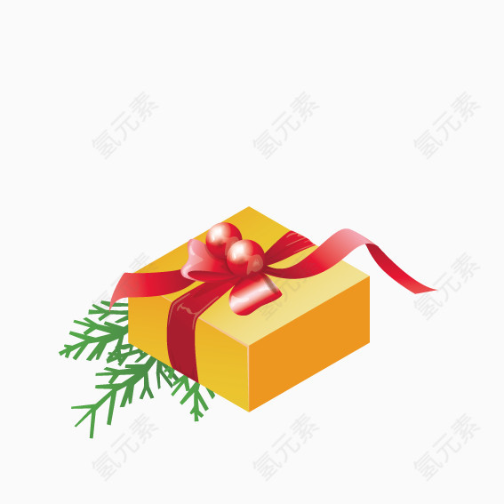 精美黄色圣诞礼物盒