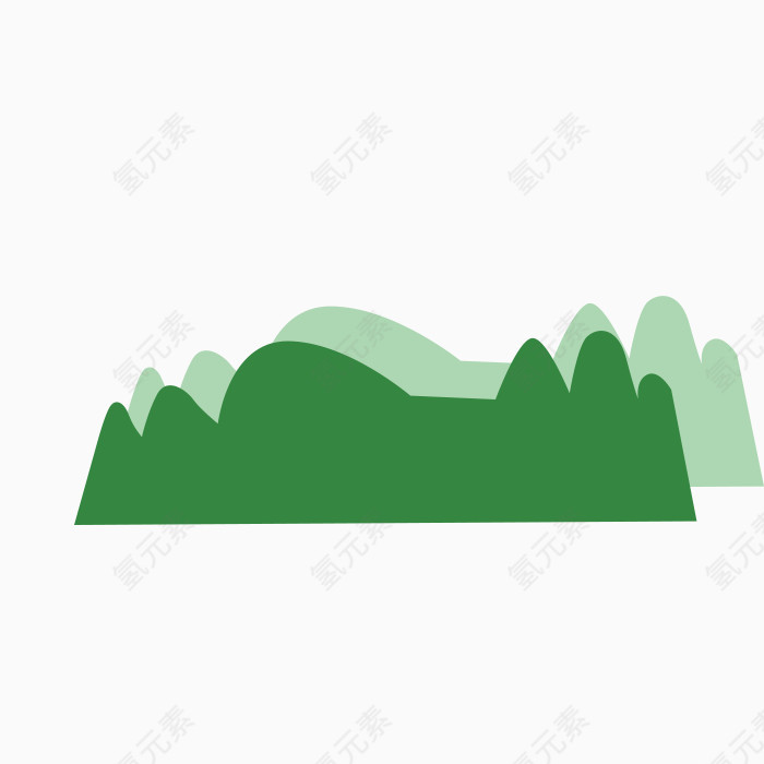 卡通绿色山峰