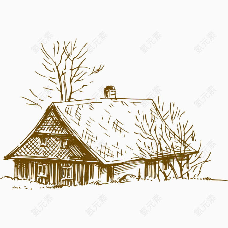 素描 房子 房屋