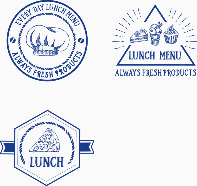 蓝色食物相关logo下载