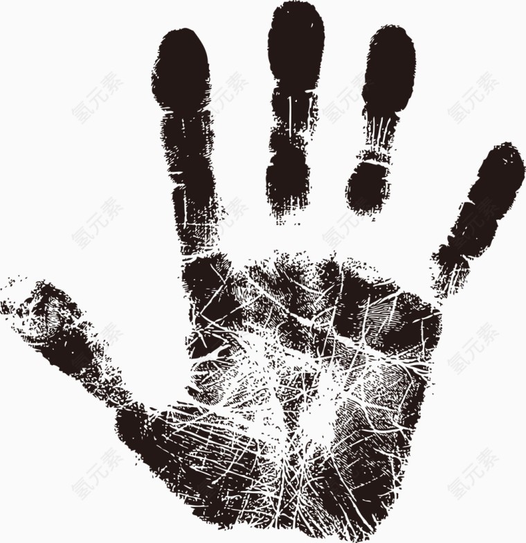 黑色纹理手掌矢量图片