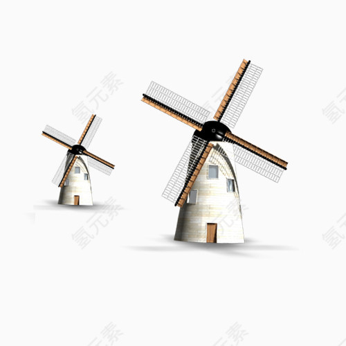两个风车式建筑