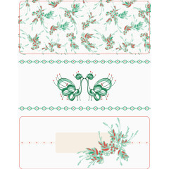 绿色矢量扁平化卡片装饰花纹素材