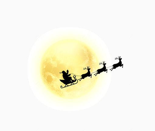 月亮上骑着马车的圣诞老人下载