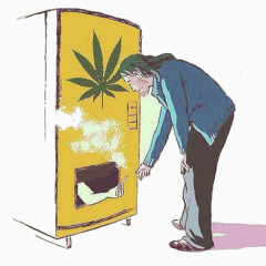 老人不敢再用自动售货机