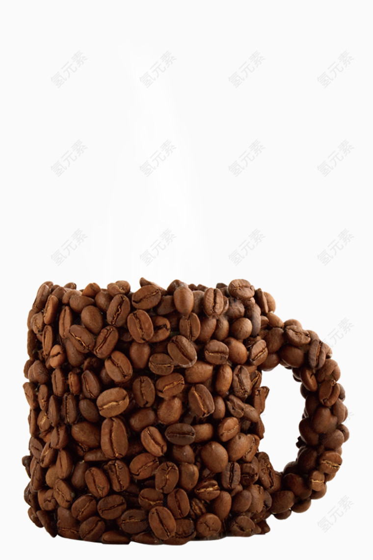 咖啡豆砌成的杯子