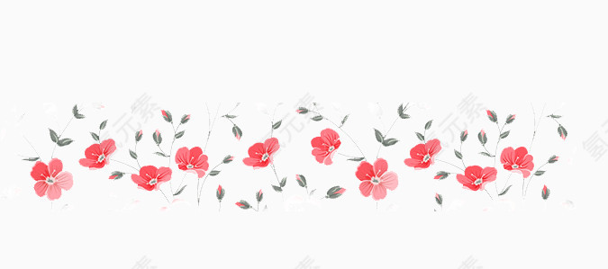 红色花朵装饰图案