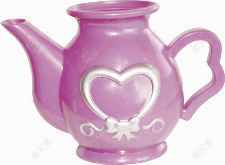 紫色桃心装饰茶壶