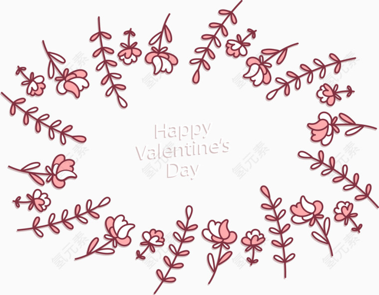 浪漫粉红色花朵海报