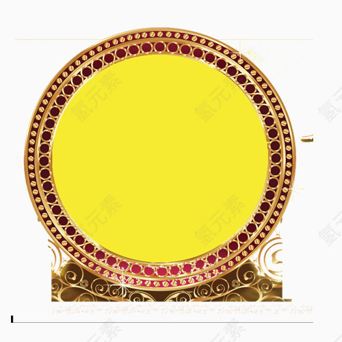 黄色圆盘艺术字底版