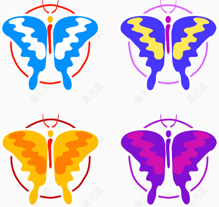 彩色蝴蝶装饰图案